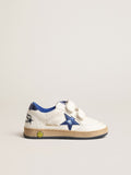 Ball Star Junior with blue metallic leather star and heel tab| Golden Goose