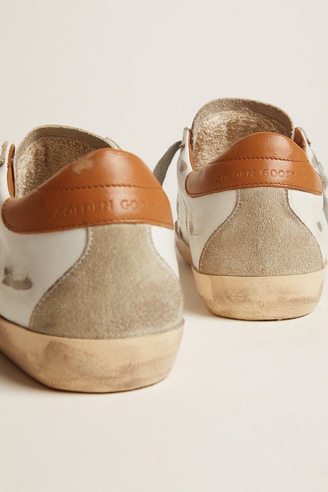 Men's Super-Star sneakers with suede star and brown heel tab| Golden Goose