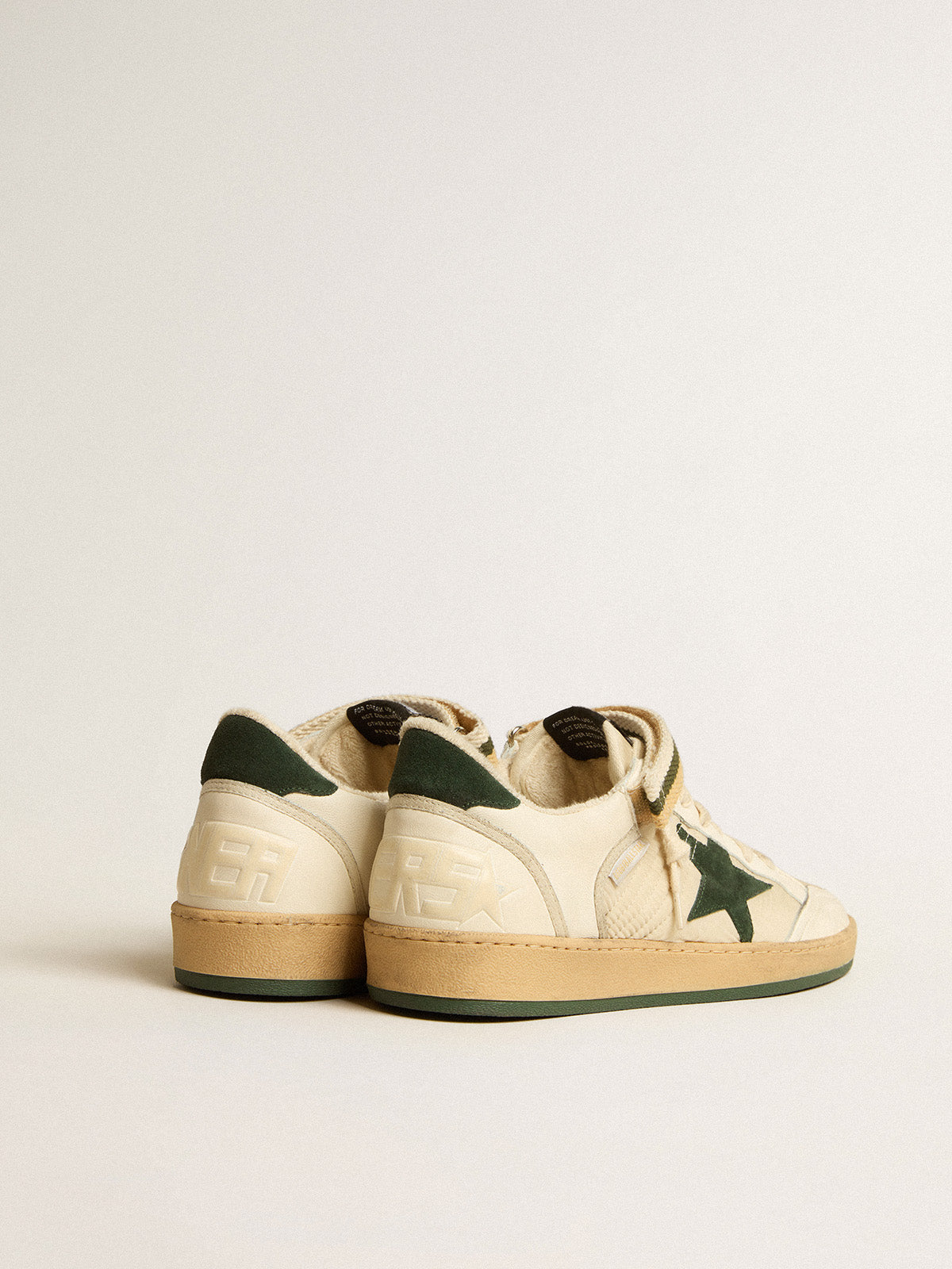 Ball Star in nylon and nappa with green suede star and heel tab| Golden Goose