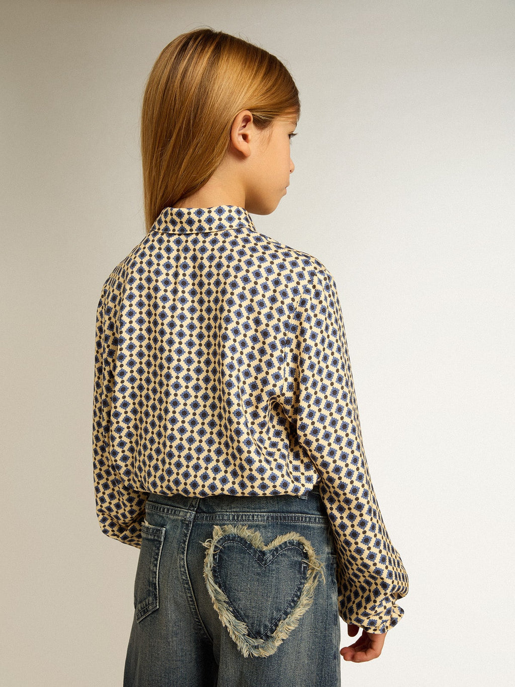 Girls' polo shirt with geometric print| Golden Goose