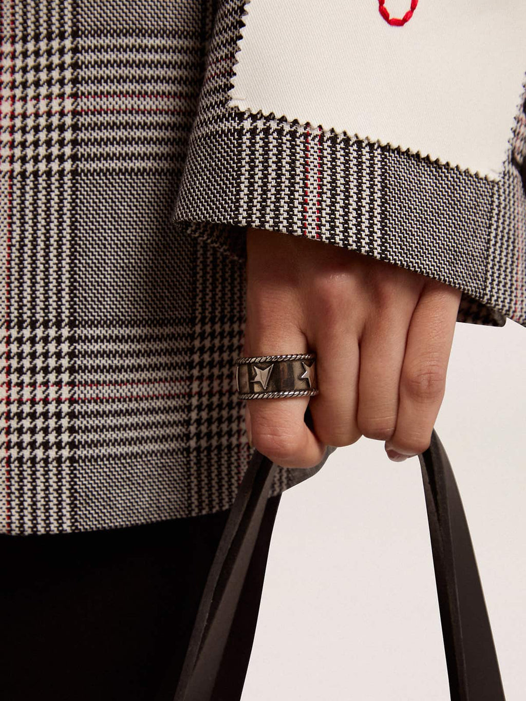 Band ring in antique silver color| Golden Goose