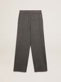 Men's gray melange cashmere blend joggers| Golden Goose