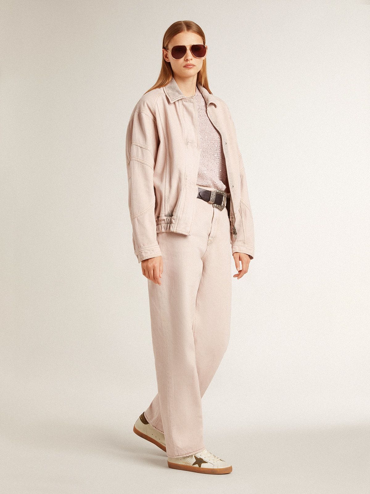 Women's Super-Star LTD with military green nubuck star and heel tab| Golden Goose
