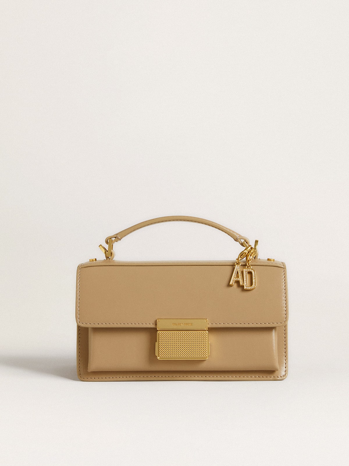 Letter A charm in gold-colored brass with crystals| Golden Goose