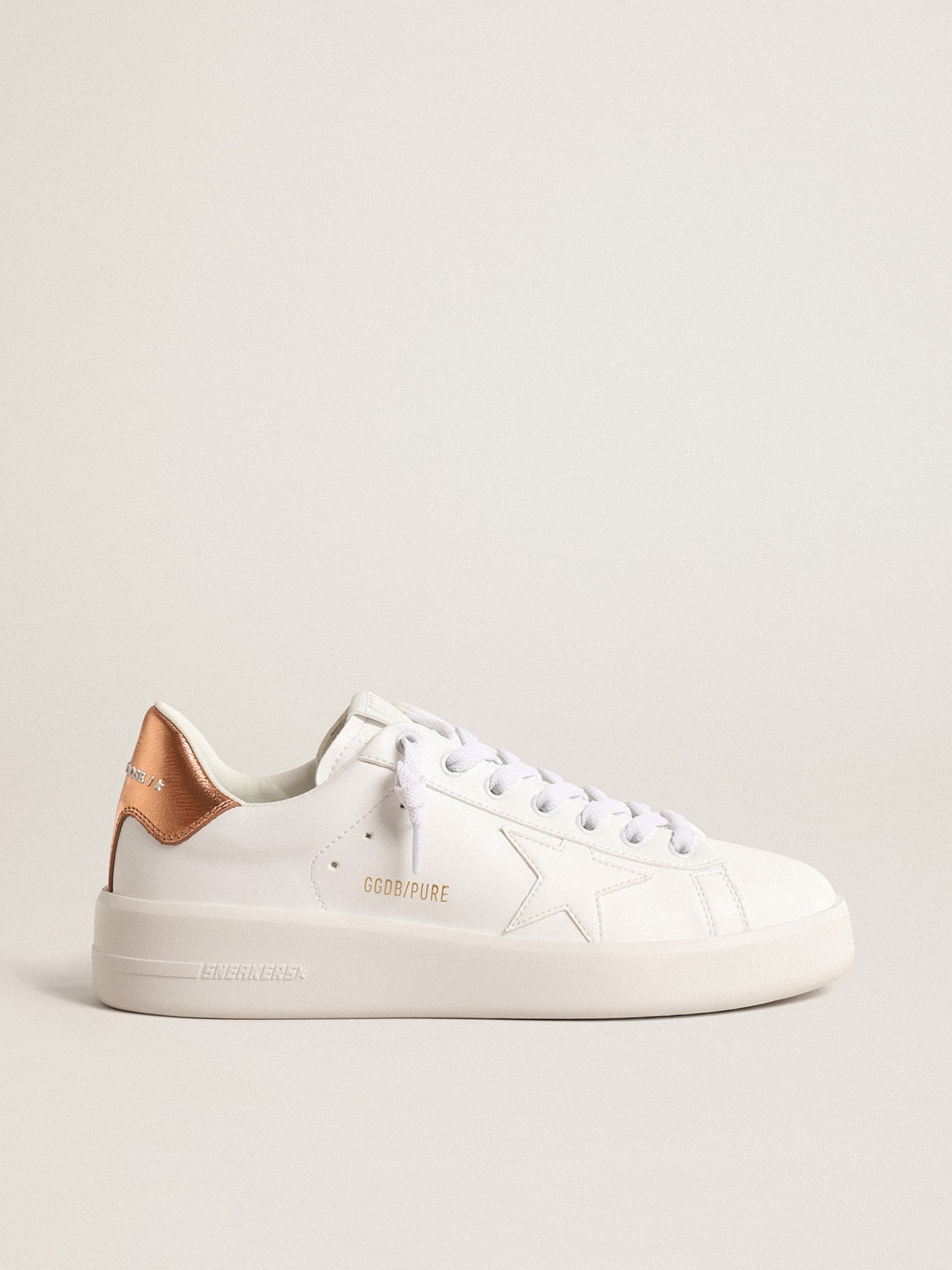 Women's bio-based Purestar with bronze metallic leather heel tab| Golden Goose