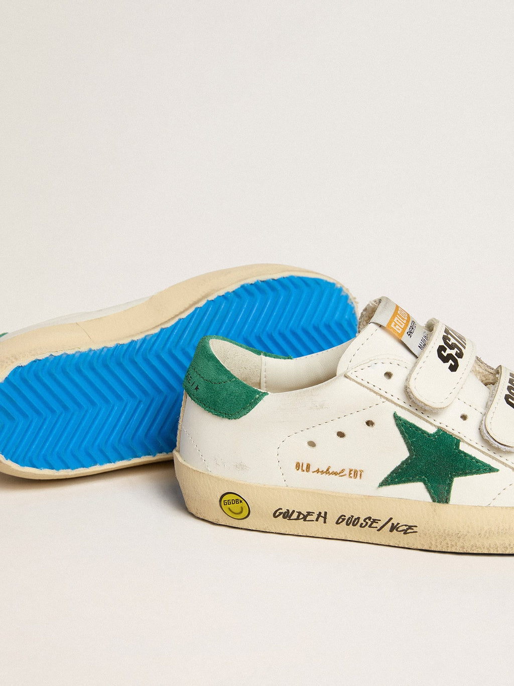 Old School Young with green suede star and heel tab| Golden Goose