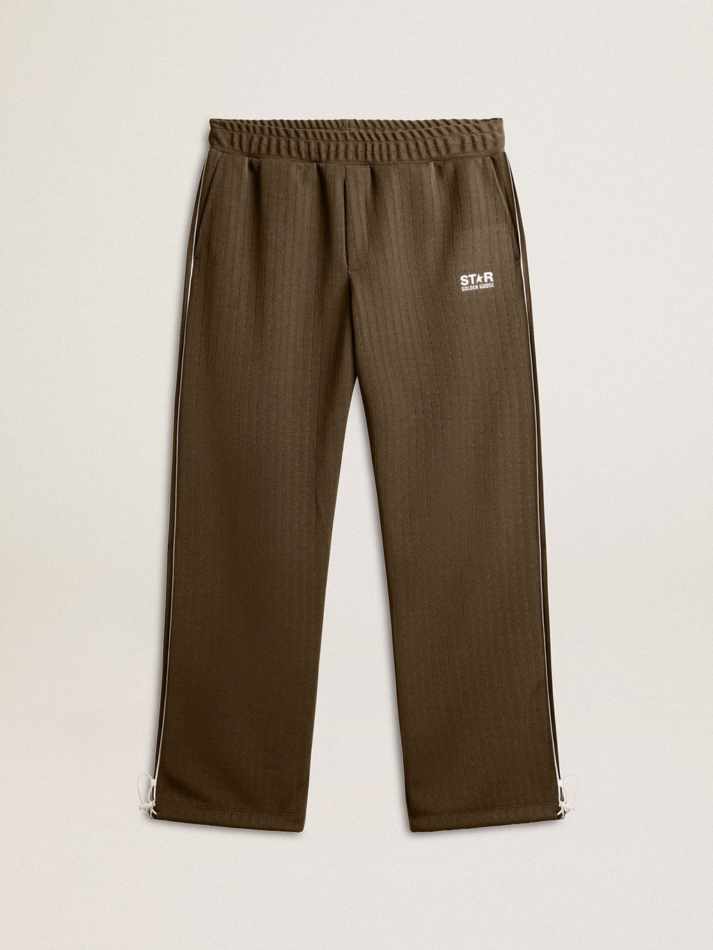 Men's military green joggers with white logo| Golden Goose