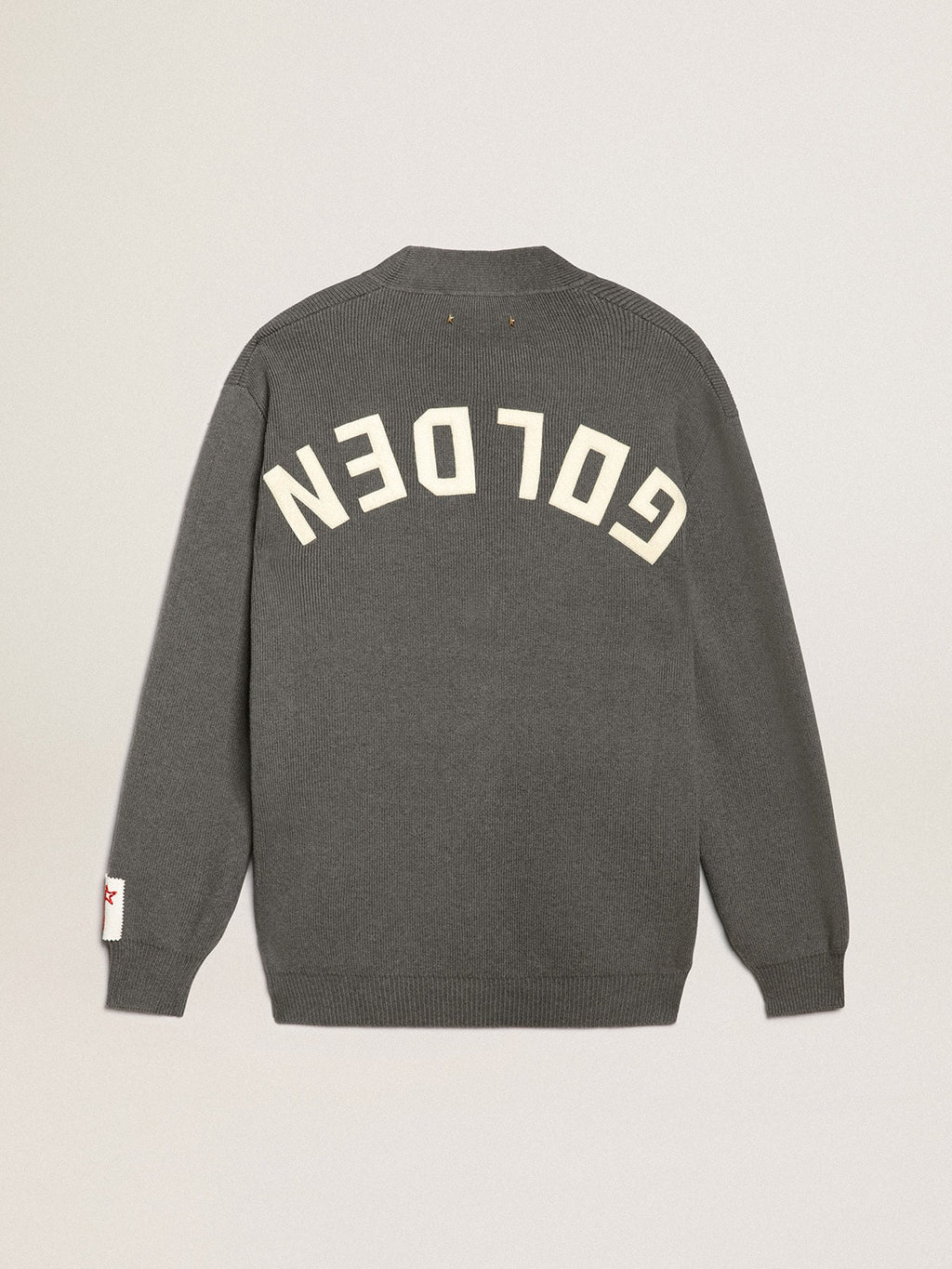 Men's grey cotton cardigan with buttons| Golden Goose