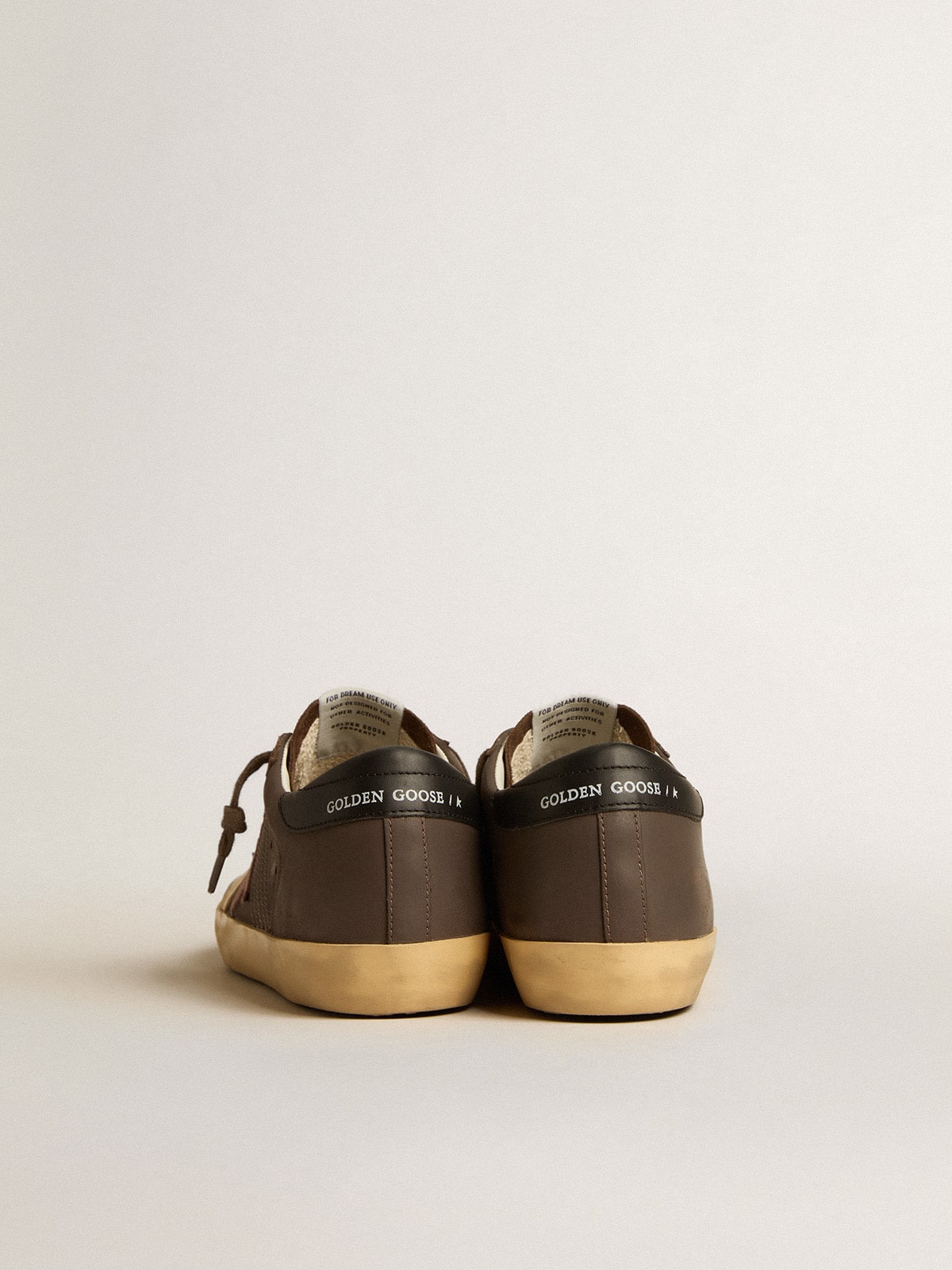 Women's Super-Star Penstar LTD in brown leather with pink suede star| Golden Goose