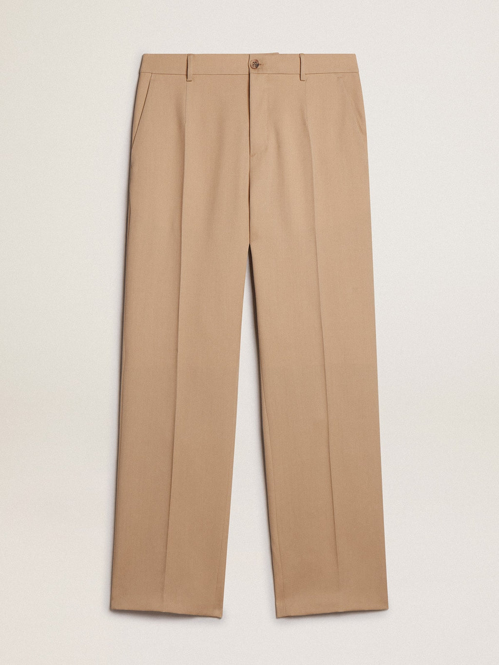 Men's wool gabardine pants in sand| Golden Goose