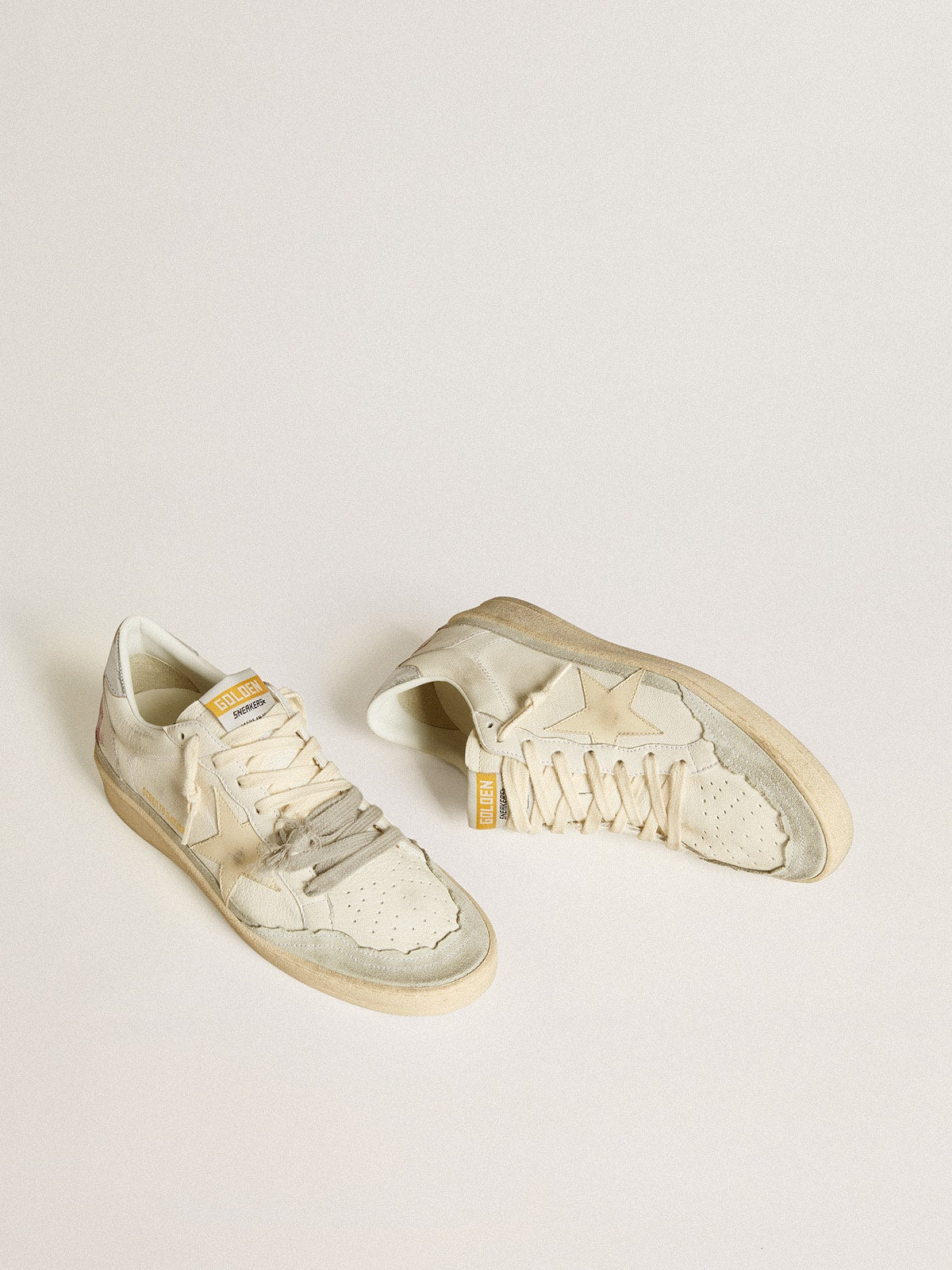Ball Star LTD in nappa leather with leather star and metallic leather heel tab| Golden Goose