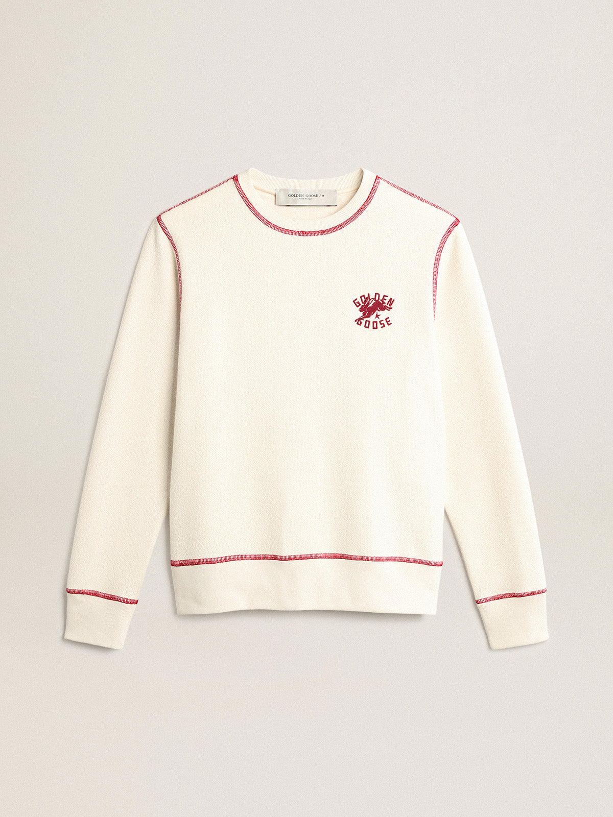Women's heritage white sweatshirt with CNY logo| Golden Goose