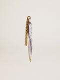 Charm with white knotted laces and gold stars| Golden Goose