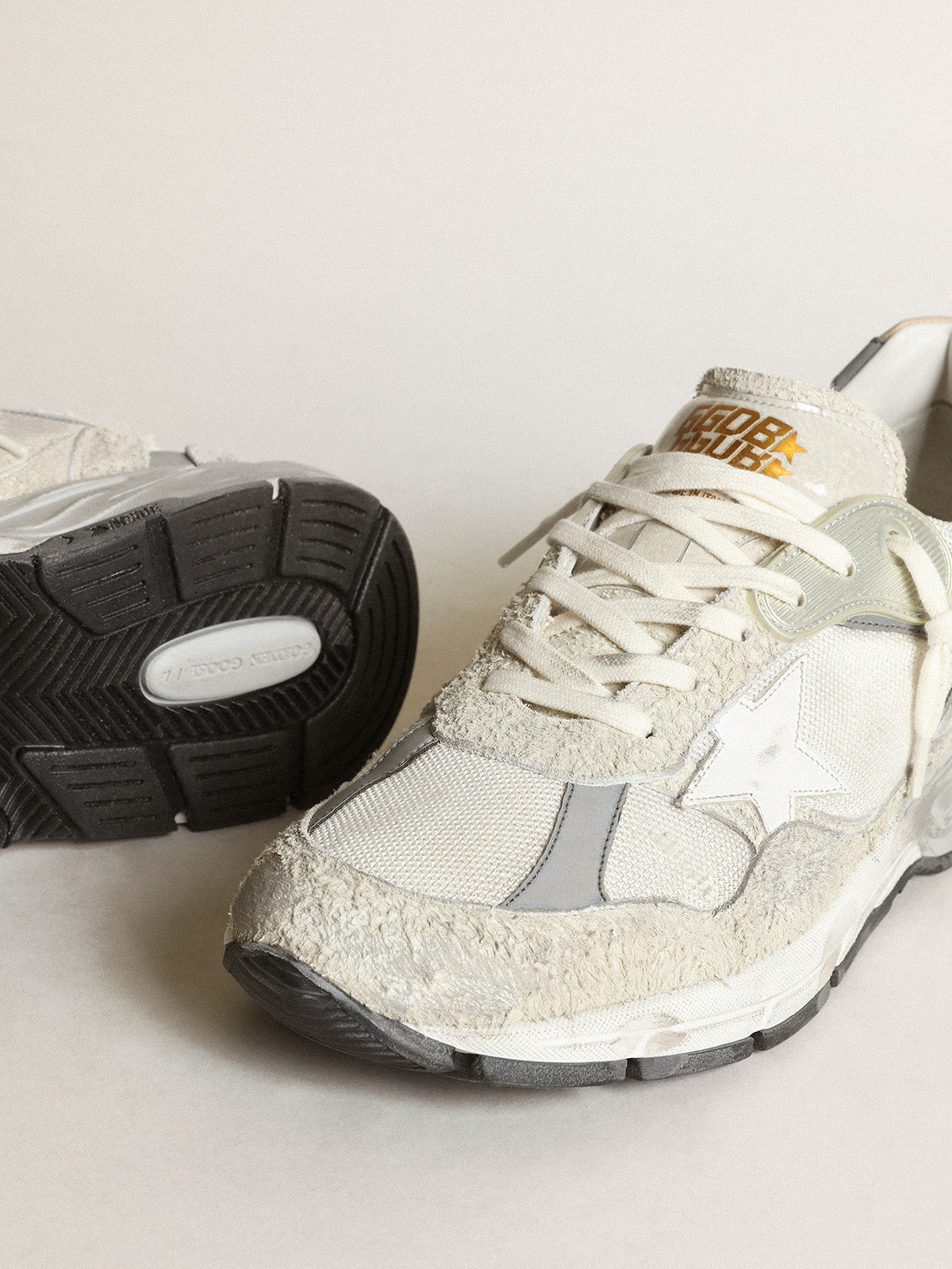 Women's Dad-Star in white mesh and suede| Golden Goose