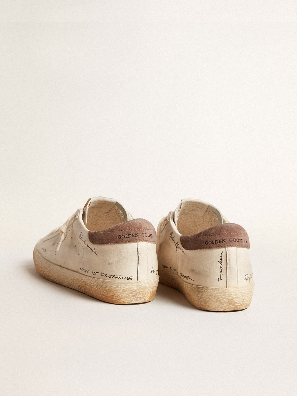 Men's Super-Star in nappa leather with perforated star and suede heel tab| Golden Goose