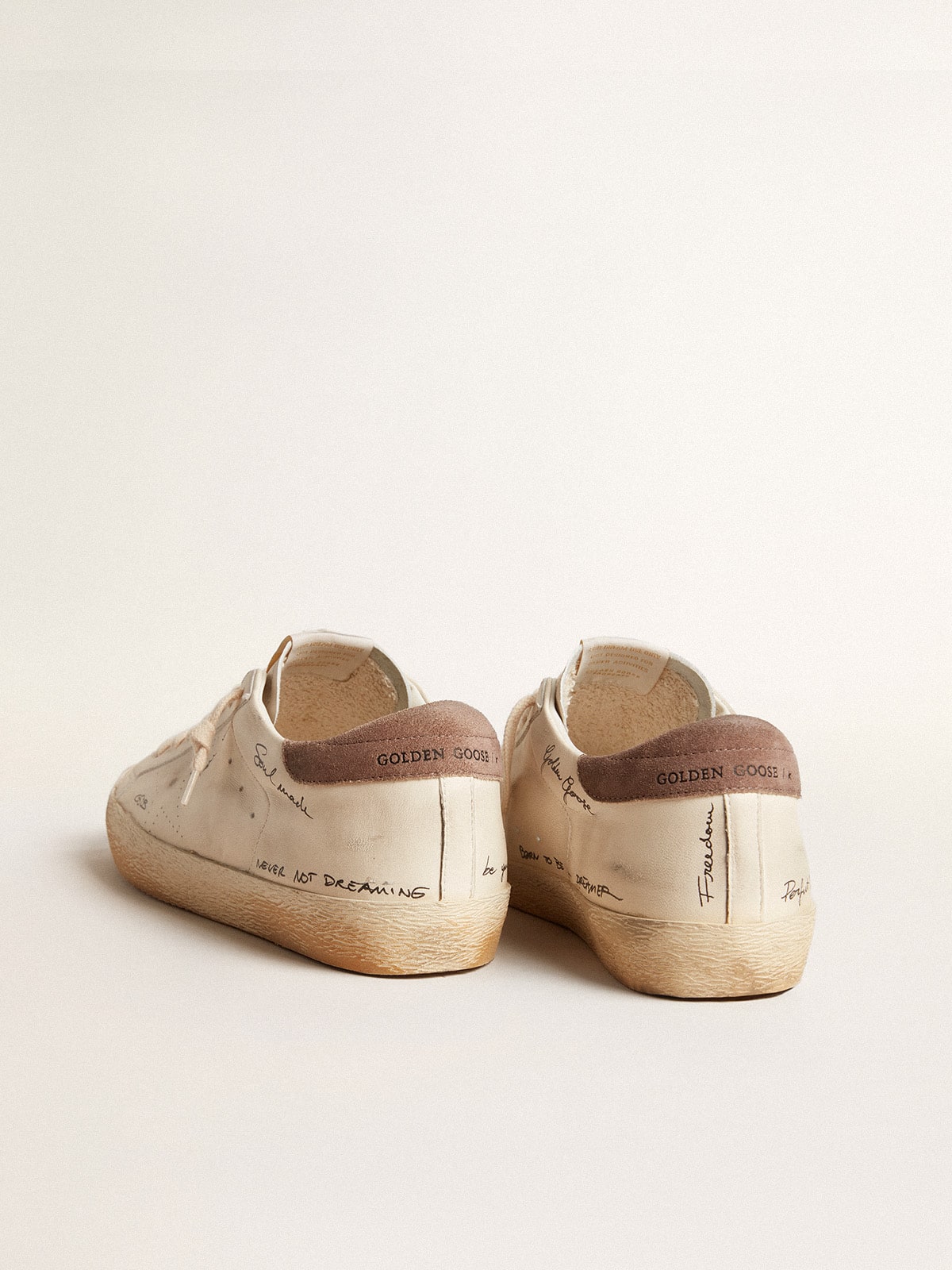 Men's Super-Star in nappa leather with perforated star and suede heel tab| Golden Goose