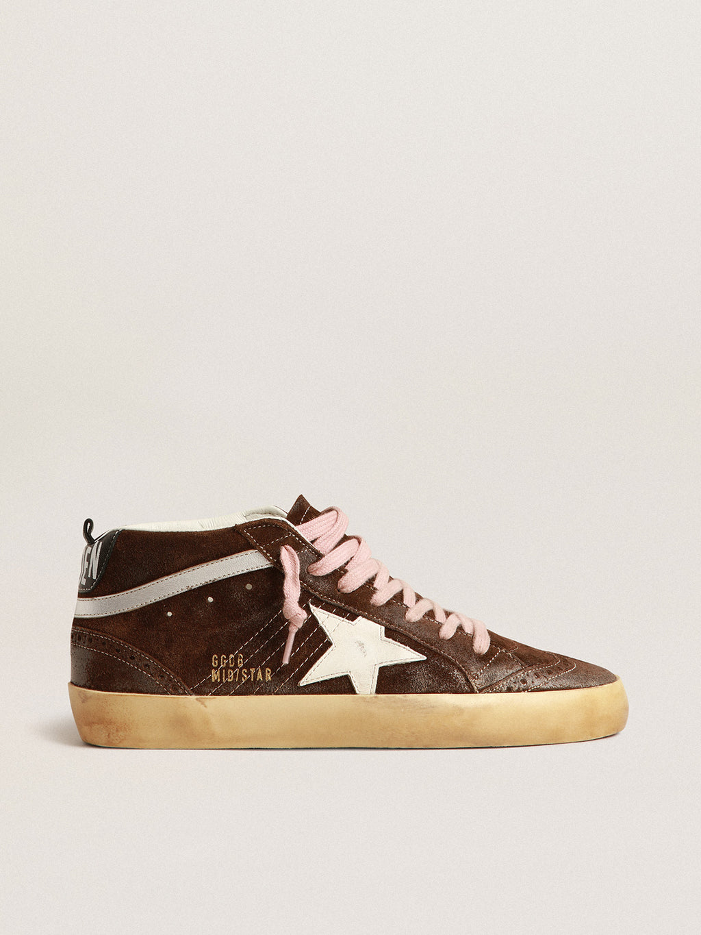 Mid Star in brown suede with white leather star| Golden Goose