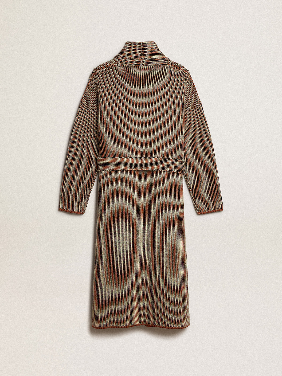 Long brown cardigan with belt| Golden Goose