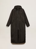 Men's black Star Collection ankle-length hooded padded jacket| Golden Goose