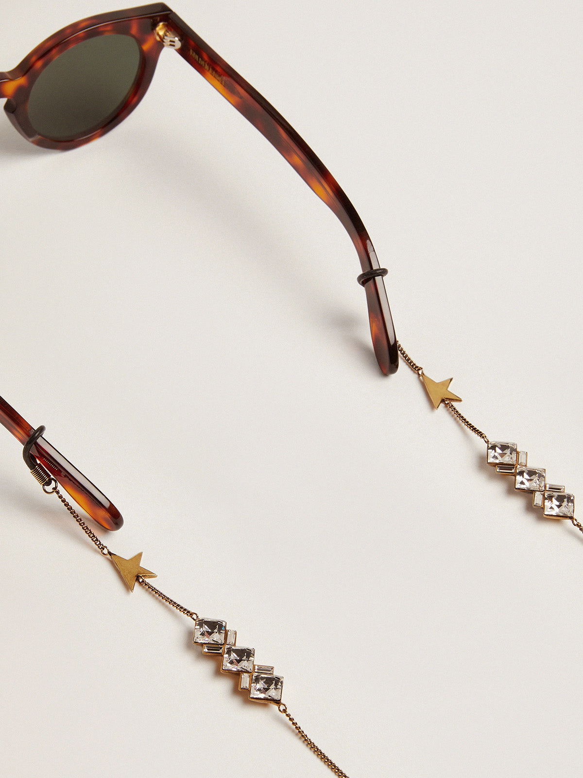 Women's glasses chain in antique gold color| Golden Goose