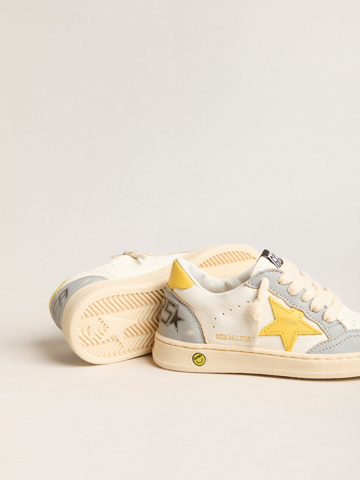 Ball Star Junior with yellow leather star and heel tab| Golden Goose