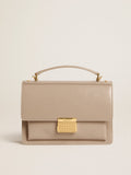 Venezia Bag in beige boarded leather with gold details| Golden Goose