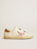 Old School in nappa leather with pink leather star and beige shearling lining| Golden Goose
