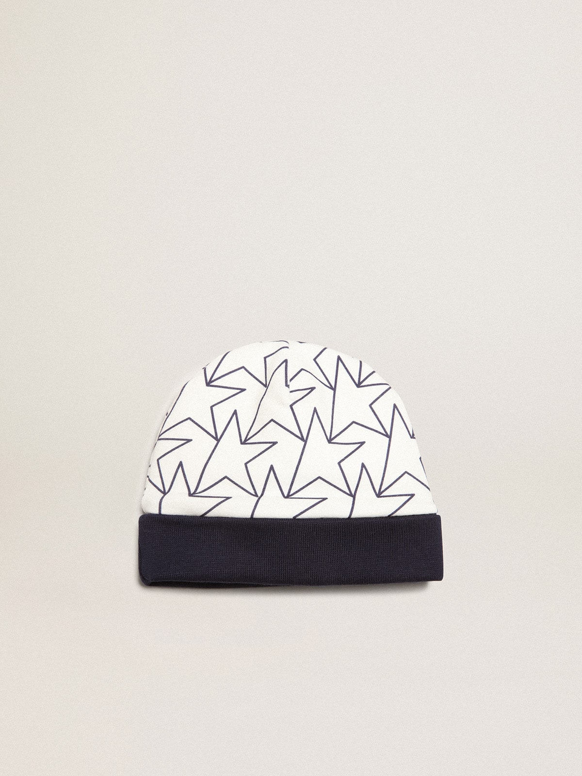 Baby gift set in white with navy blue trim and star| Golden Goose