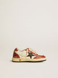 Ball Star Junior in nappa with black star and red leather inserts| Golden Goose
