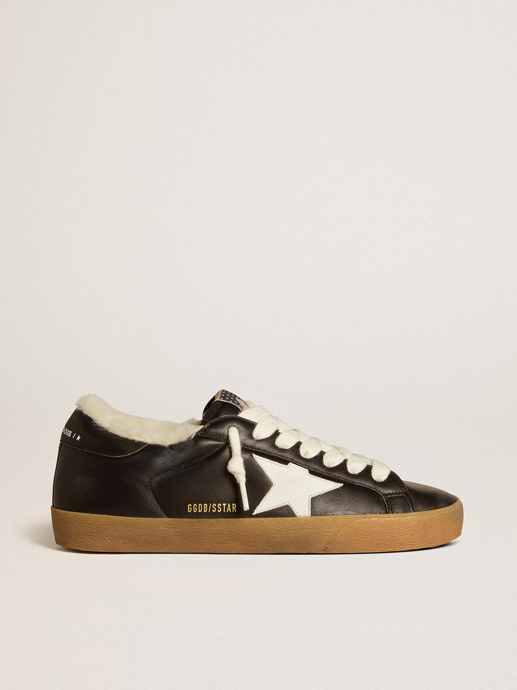 Super-Star in matelassé nappa with leather star and shearling lining| Golden Goose