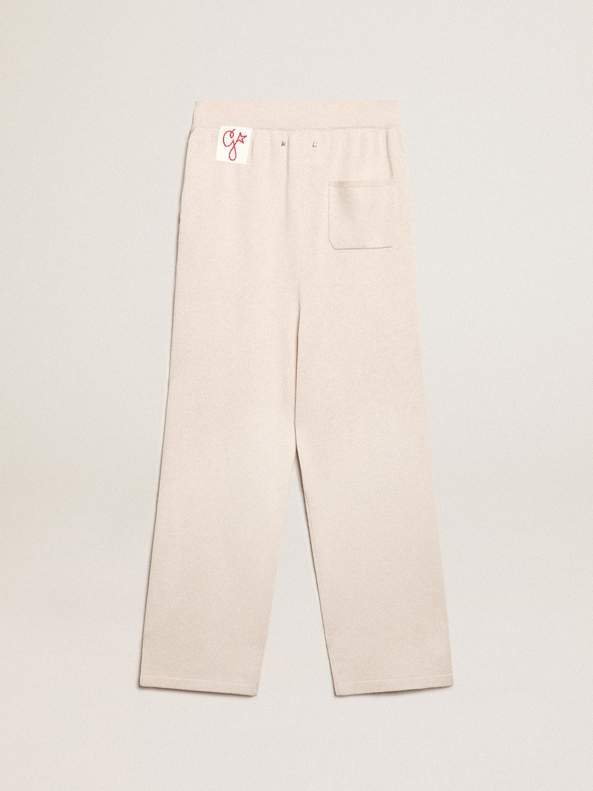 Natural white cashmere blend women's joggers| Golden Goose