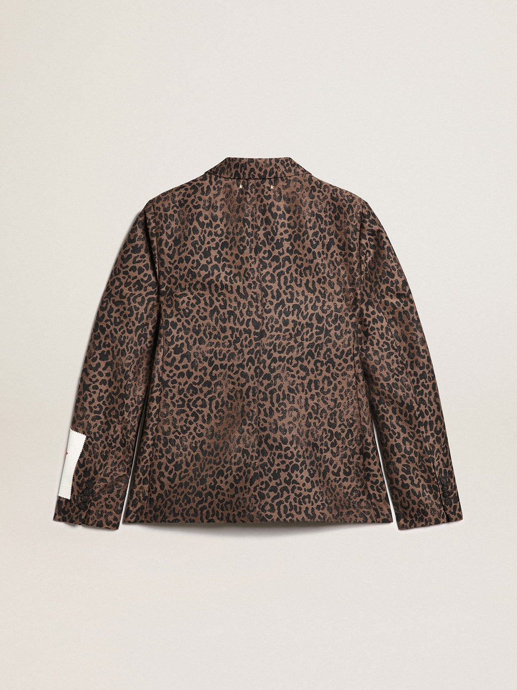 Golden Collection single-breasted blazer in wool with jacquard animal pattern| Golden Goose