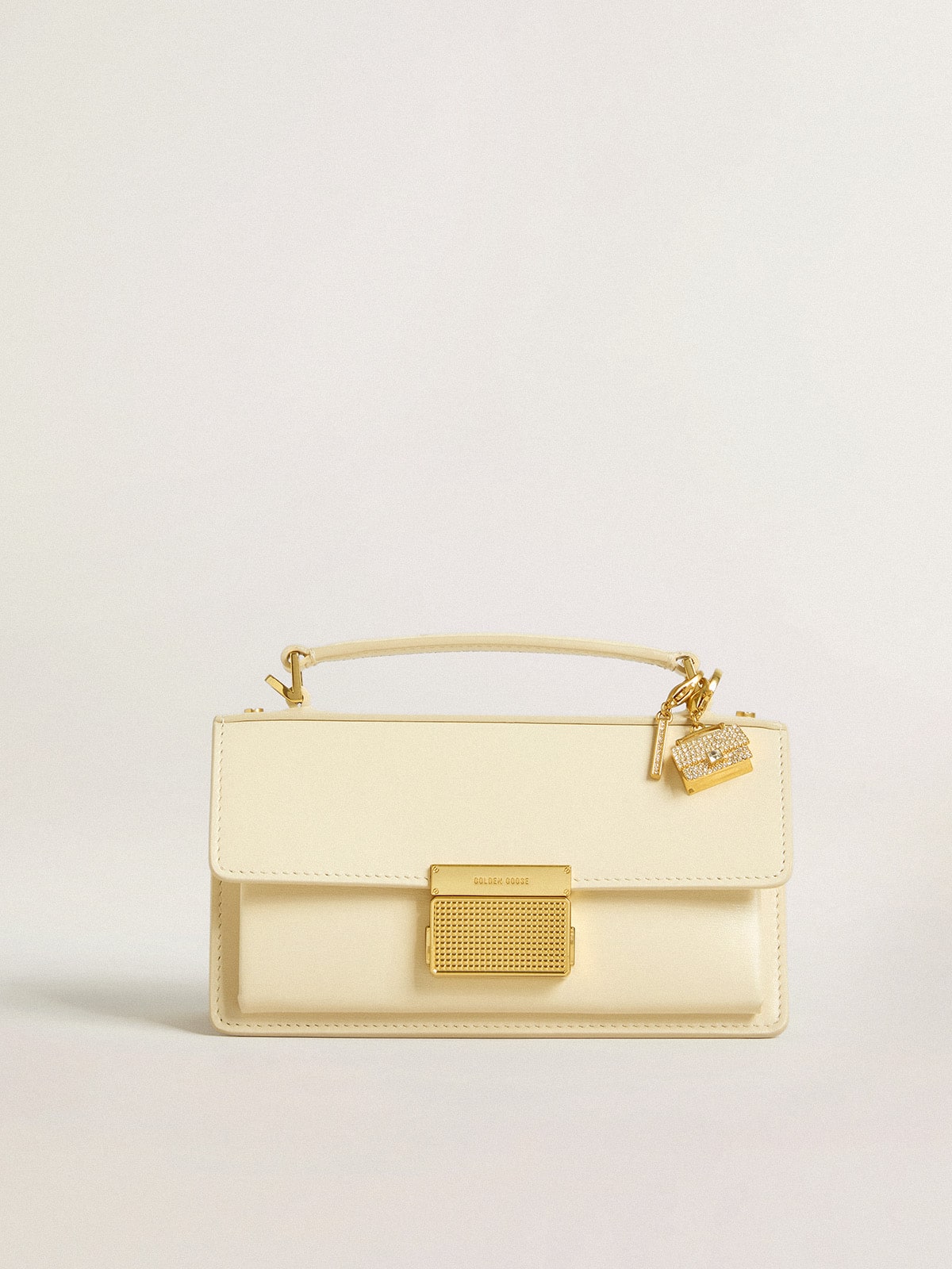 Letter I charm in gold-colored brass with crystals| Golden Goose