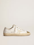 V-Star sneakers with leather star and beige shearling lining| Golden Goose