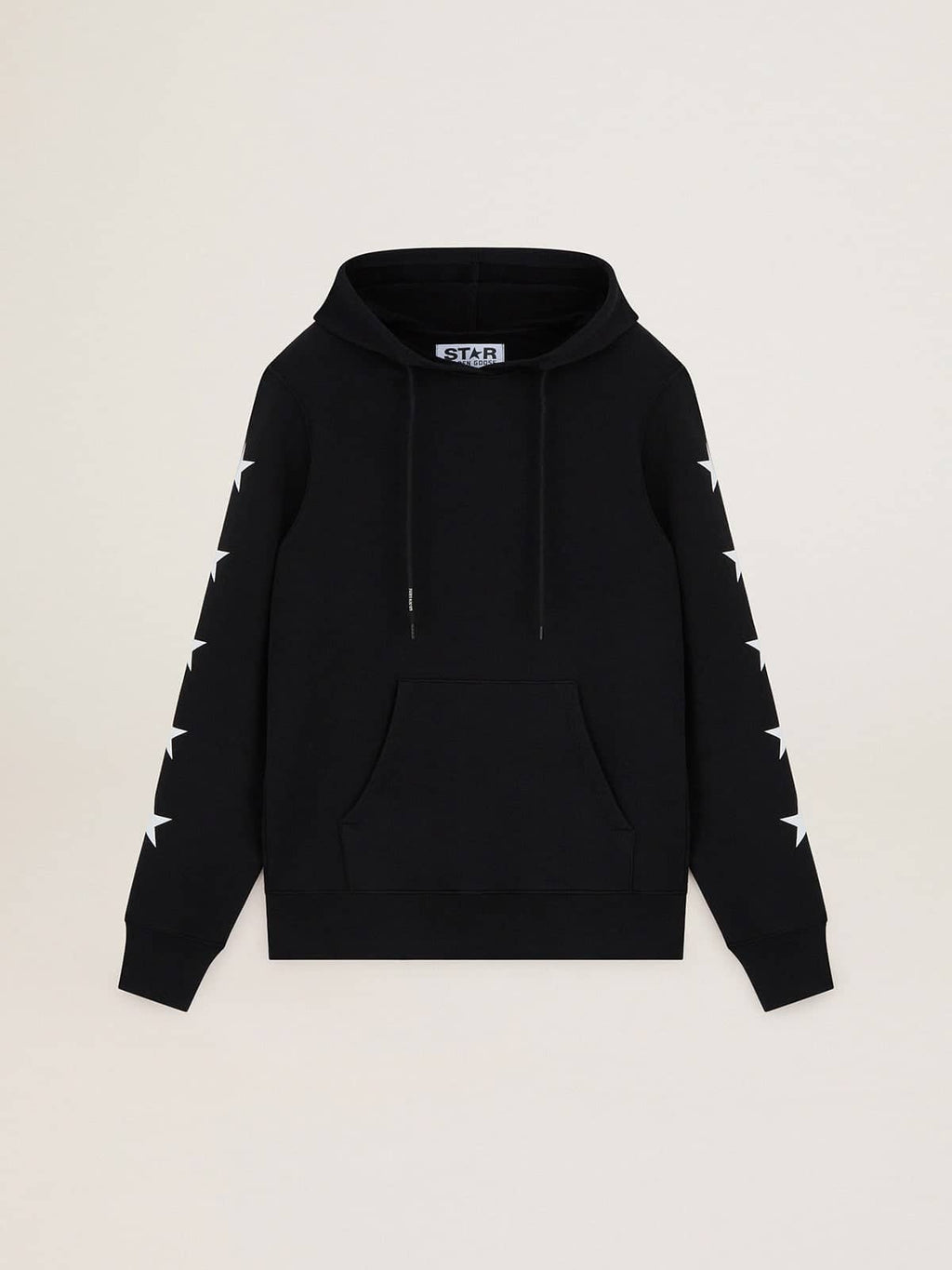 Black Alighiero Star Collection sweatshirt with contrasting white stars| Golden Goose