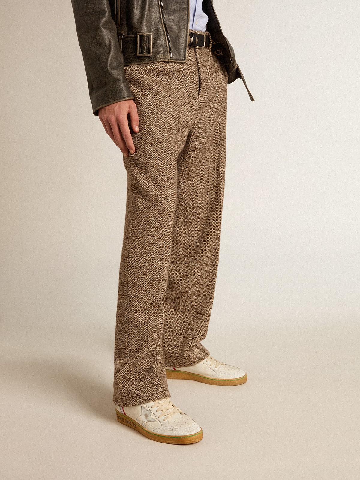 Ball Star in nappa and mesh with silver metallic leather star| Golden Goose