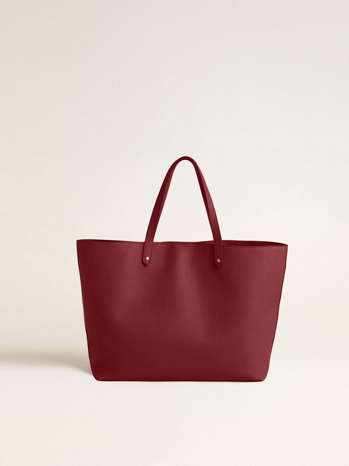 Burgundy Pasadena Bag in smooth leather with gold logo| Golden Goose