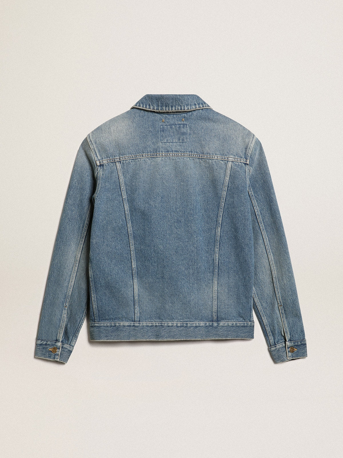 Men's denim jacket with medium wash| Golden Goose
