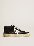 Men's Mid Star in black nappa and suede with white leather star| Golden Goose