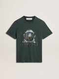 Black T-shirt with multicolor print| Golden Goose