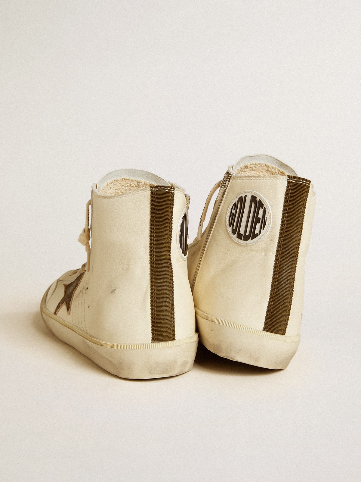 Francy Penstar in nappa with black suede star and cotton heel tab| Golden Goose