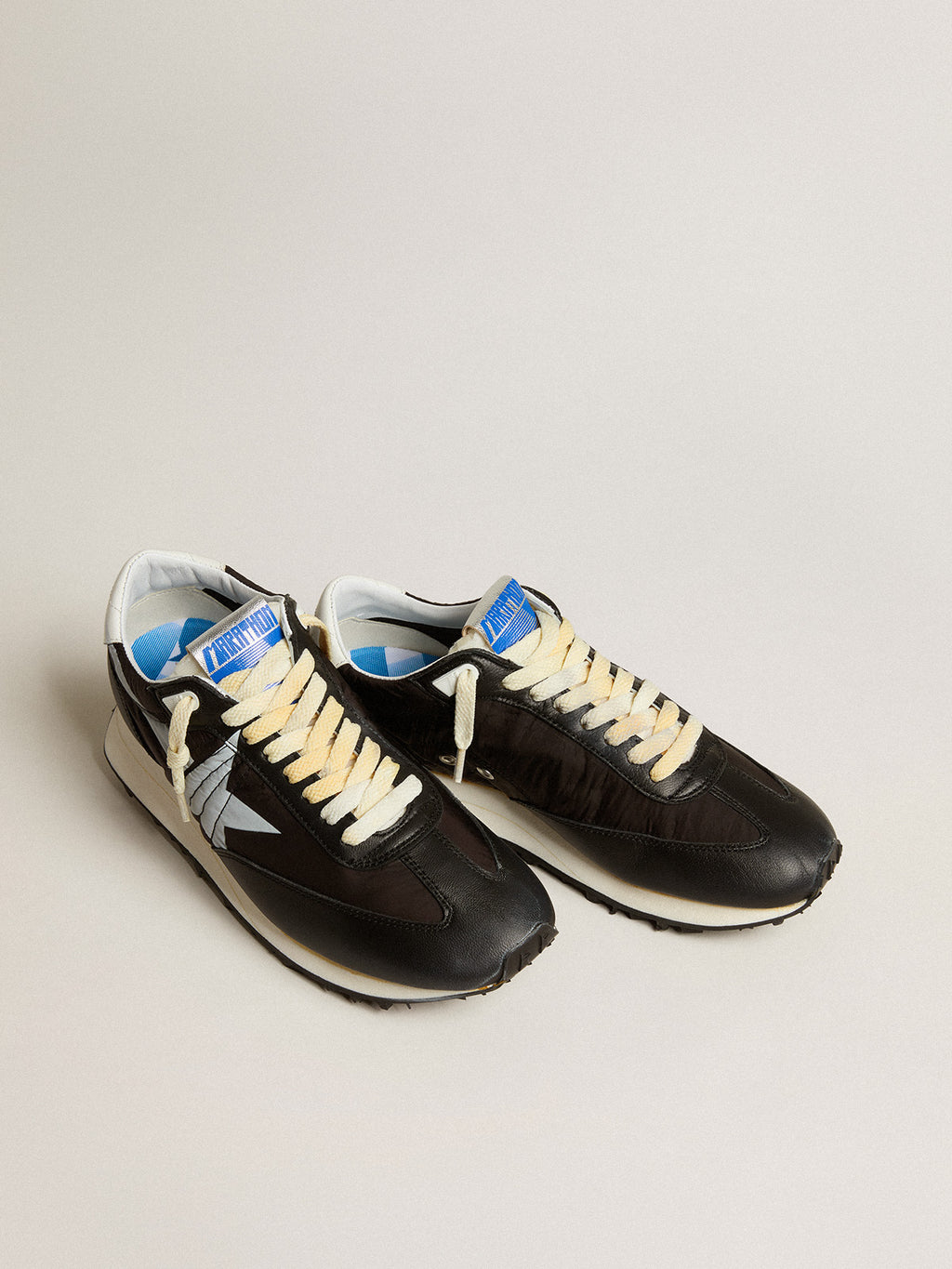 Men's Marathon with black nylon upper and white star| Golden Goose
