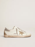 Men's Super-Star with silver heel tab and lettering| Golden Goose