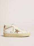 Mid Star with glitter star and metallic silver leather flash| Golden Goose
