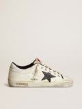 Women's Super-Star LTD in beige canvas with black star| Golden Goose