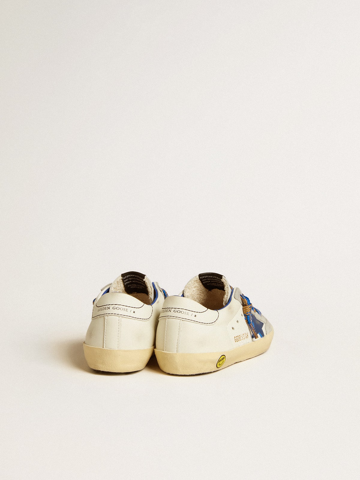 Super-Star Young with blue leather star and ice-gray suede inserts| Golden Goose