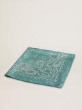 Blue Golden Collection scarf with paisley pattern| Golden Goose