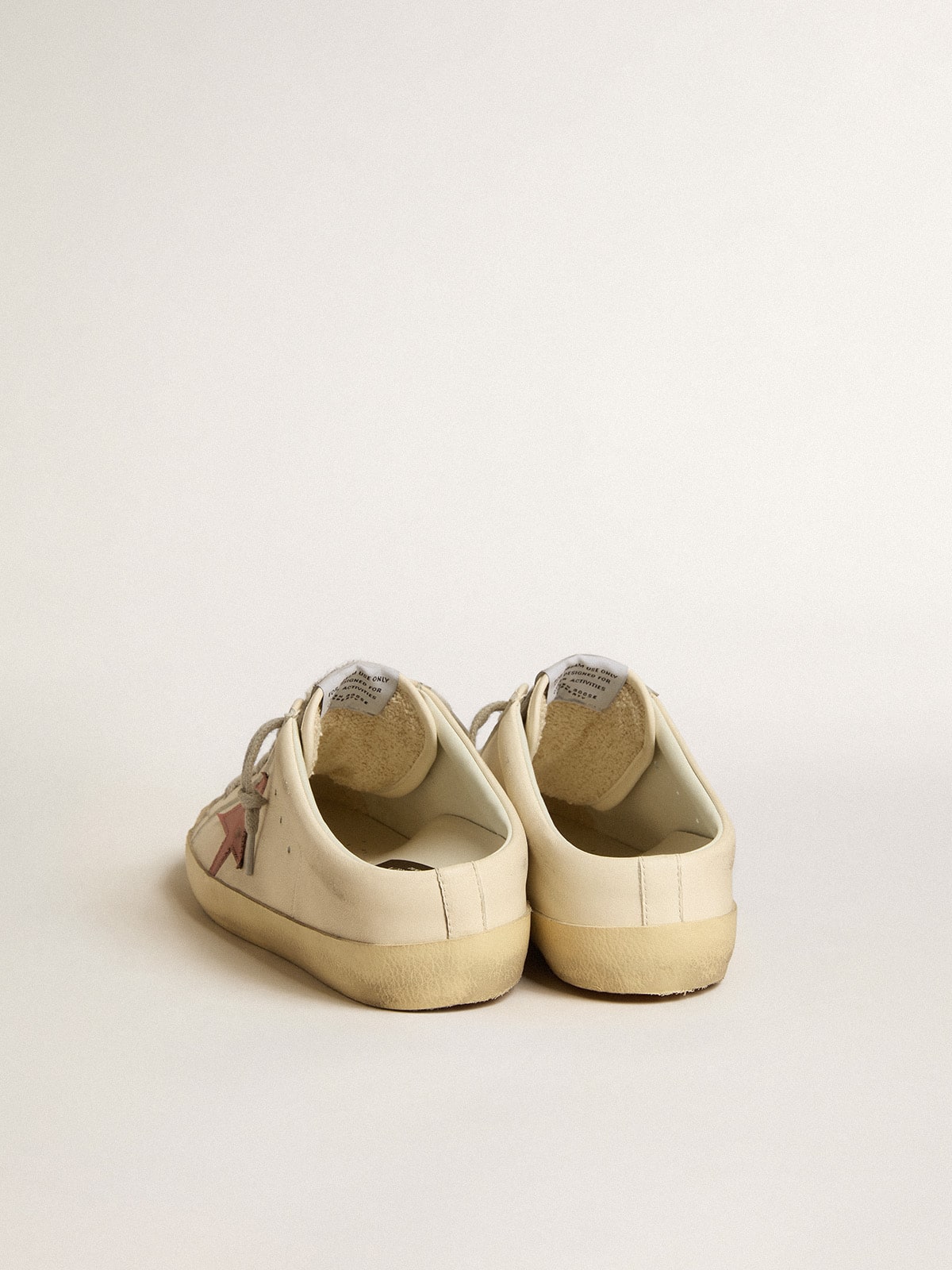 Women's Super-Star Sabots in nappa with pink leather star| Golden Goose