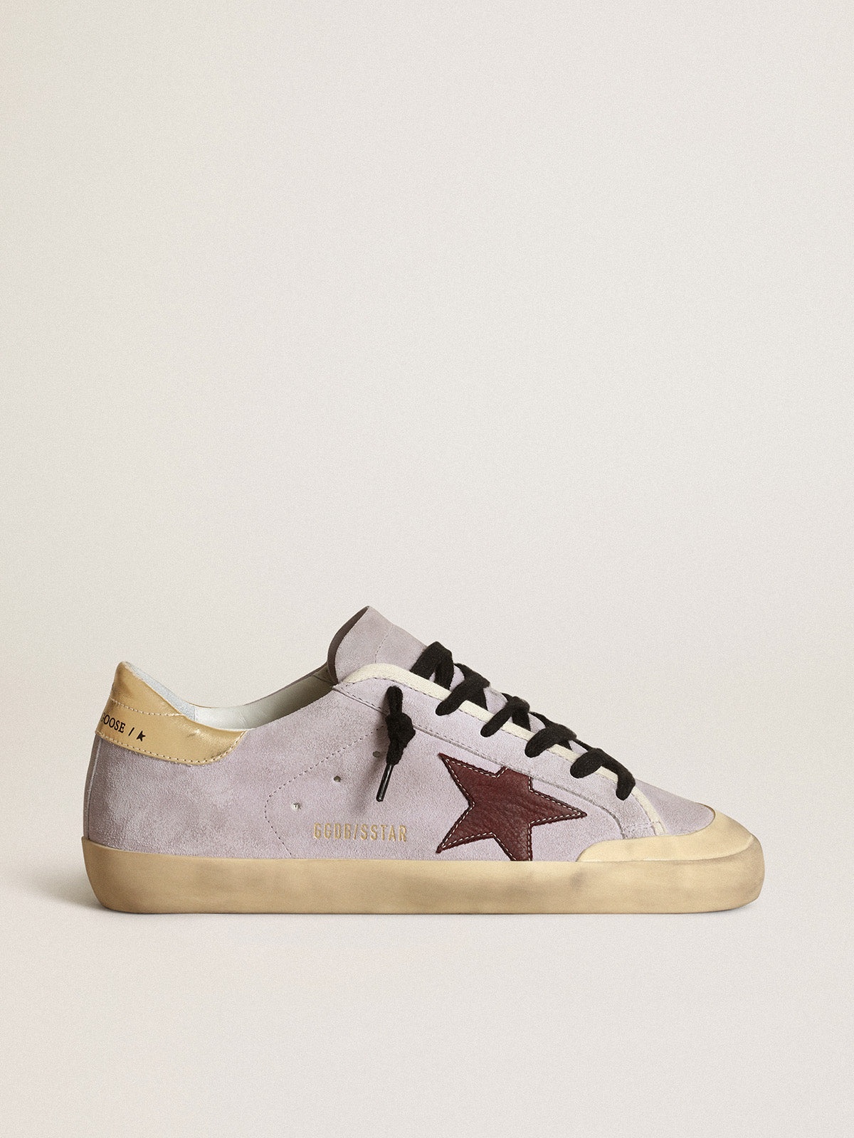 Super-Star in lilac suede with a brown star and gold heel tab| Golden Goose