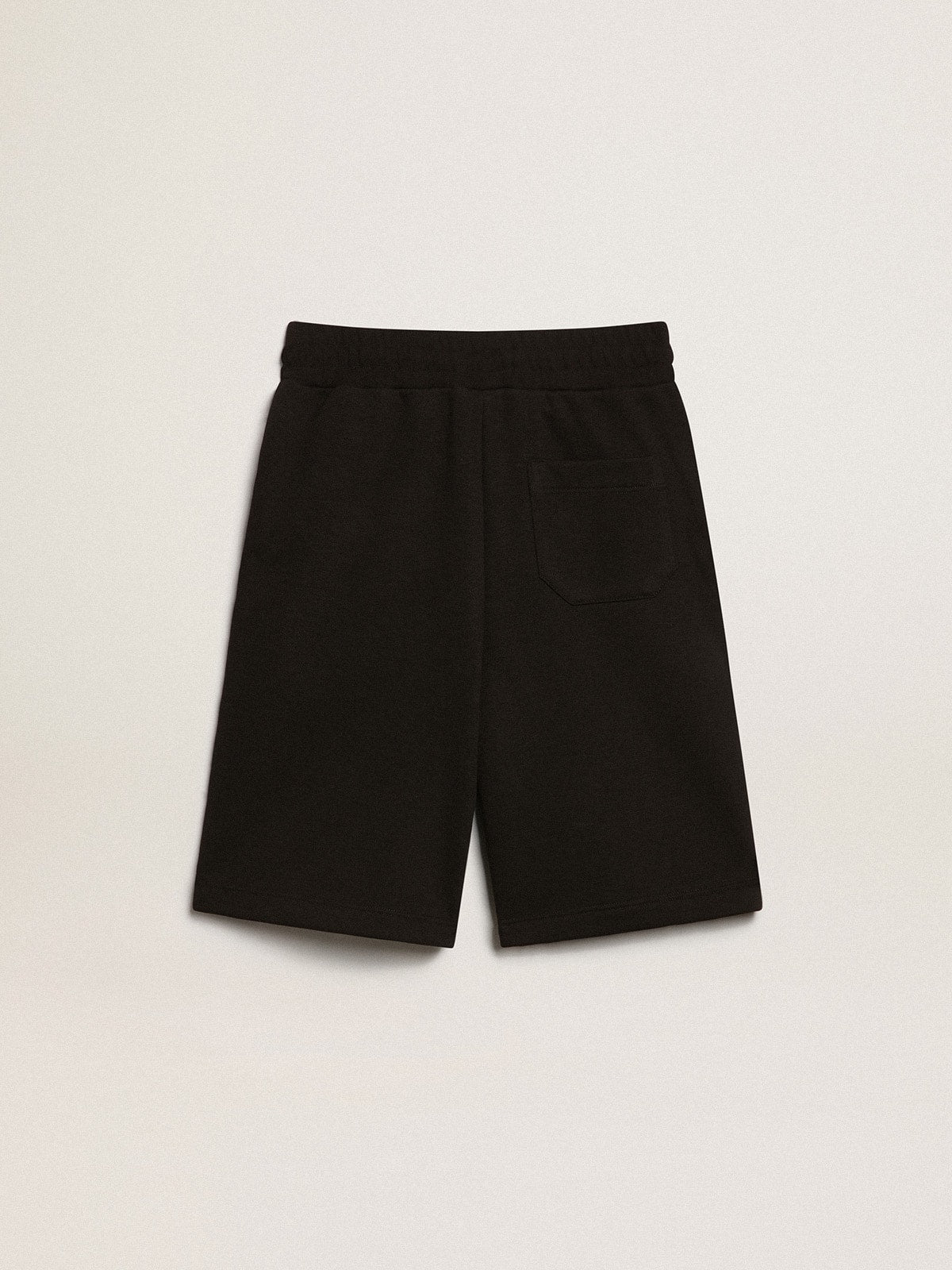 Boys' black Bermuda shorts with white stars| Golden Goose